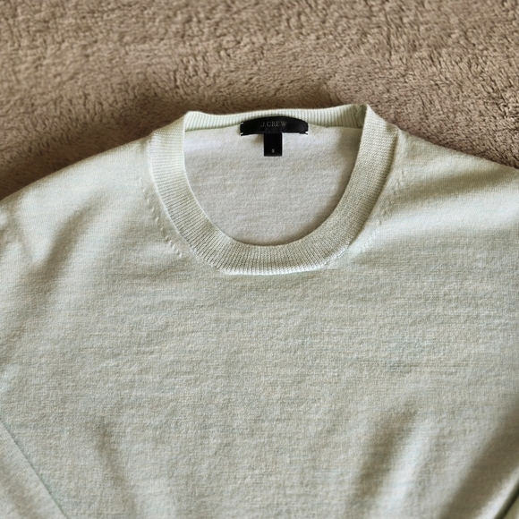 J. Crew light green merino wool cotton blend lightweight sweater size small - Picture 6 of 14